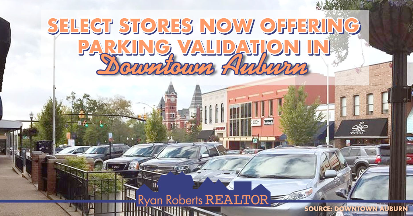 Select Stores Now Offering Parking Validation in Downtown Auburn Ryan