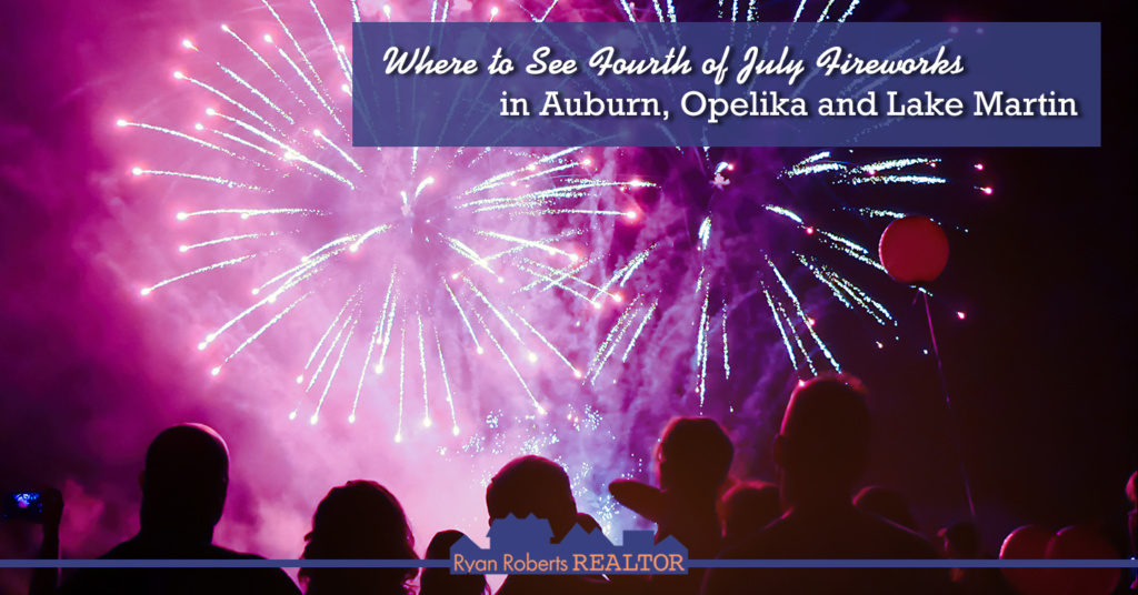 Fourth of July fireworks in Auburn, Opelika and Lake Martin