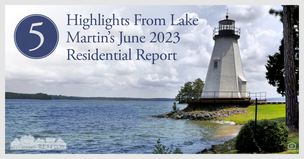 highlights from Lake Martin's June 2023 Residential Report