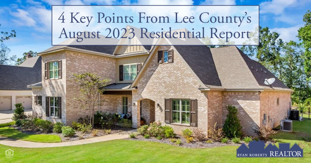 key points from Lee County's August 2023 Residential Report