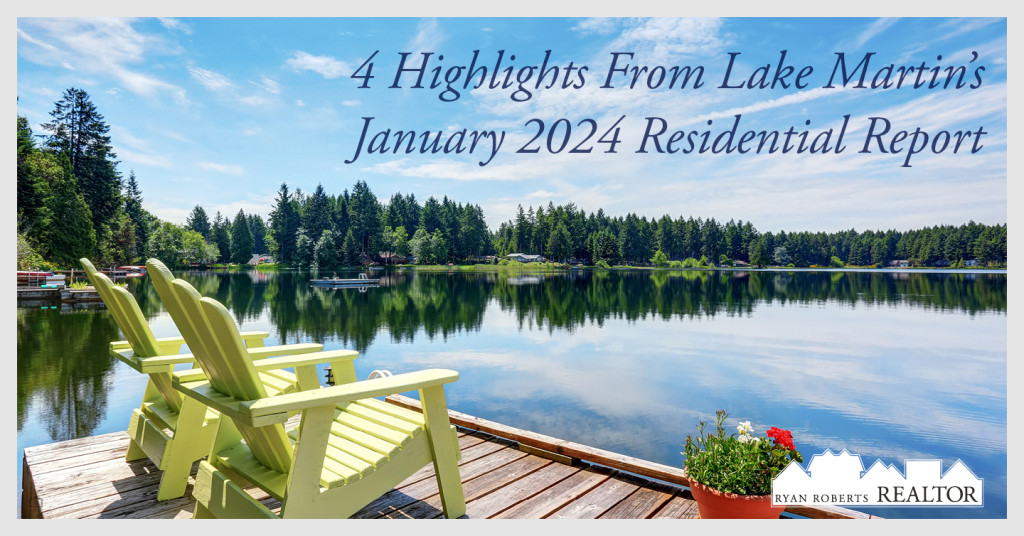 highlights from Lake Martin's January 2024 Residential Report