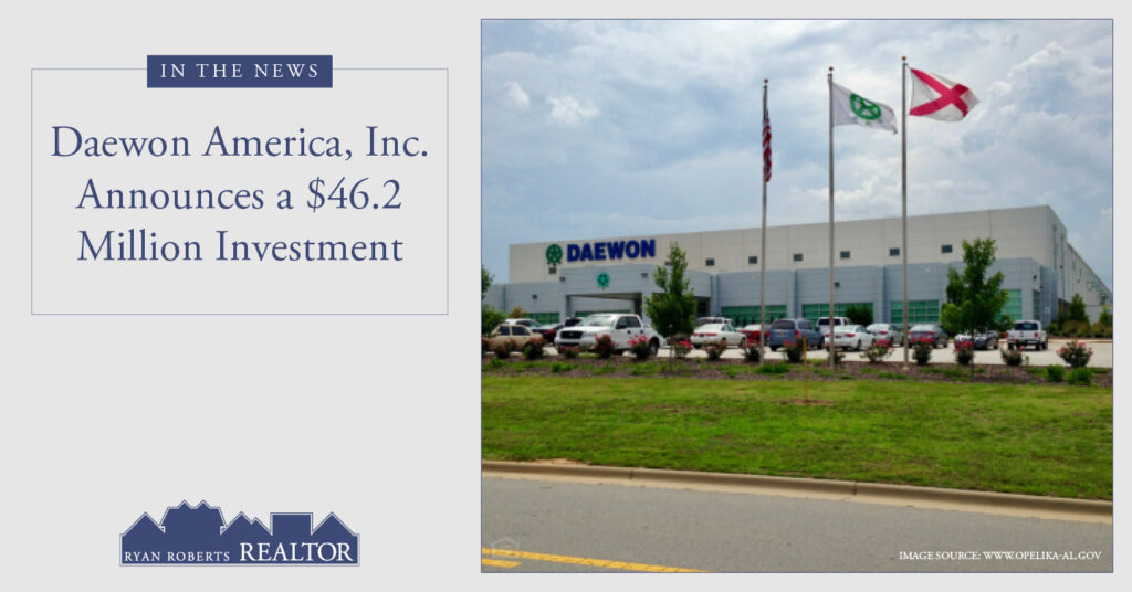 Daewon America Inc. announces a $46.2 million investment